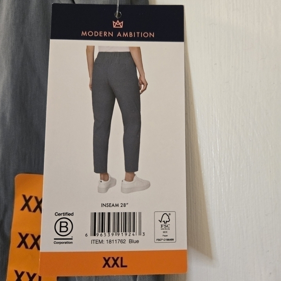 NWT Modern Ambition Womens Blue High Rise Stretch Travel Pants size XXL - Picture 3 of 16